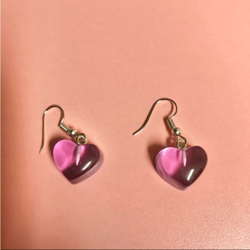 4/$10!!Purple Heart earrings